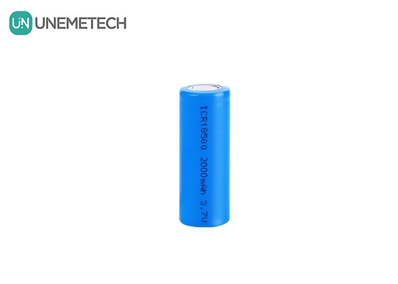 Kalite  3.7V 18500 lithium ion battery 2000mAh Rechargeable Cylindrical For Flashlight Fabrika