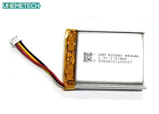 Kalite  3.7V 950mAh 803040 Polymer Lithium-ion Battery With IEC62133 For Oudoor Electronics fabrika