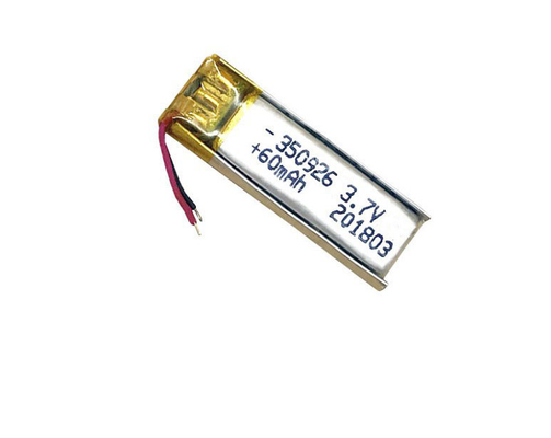500'den fazla döngü ömrü 3.7V 60mAh şarj edilebilir Lityum iyon polimer 350926 kulaklık bataryası
