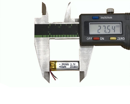 500'den fazla döngü ömrü 3.7V 60mAh şarj edilebilir Lityum iyon polimer 350926 kulaklık bataryası