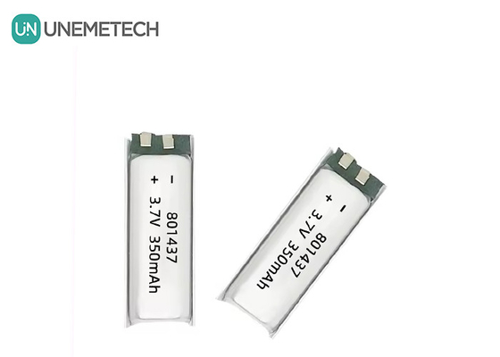 801437 3A Yüksek Hızlı Polimer Pil 3.7v 350mah IoT Elektronik Cihazlar için Lipo Pil