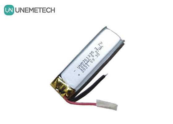 3.7V 100mAh 301235 Kullanıcı elektroniği için şarj edilebilir lityum polimer pil