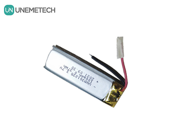 3.7V 100mAh 301235 Kullanıcı elektroniği için şarj edilebilir lityum polimer pil