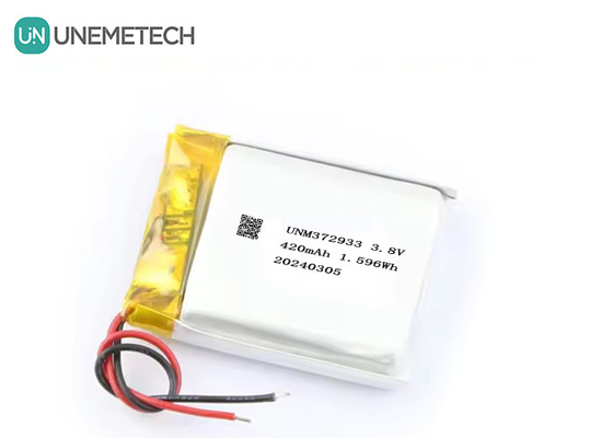 Özel 3.8V 420mAh Yüksek Voltajlı Lipo Pil 372933 Akıllı Saatler İçin 4.35V Lityum Pil