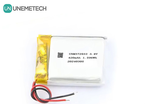 Özel 3.8V 420mAh Yüksek Voltajlı Lipo Pil 372933 Akıllı Saatler İçin 4.35V Lityum Pil
