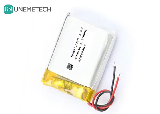 Özel 3.8V 420mAh Yüksek Voltajlı Lipo Pil 372933 Akıllı Saatler İçin 4.35V Lityum Pil
