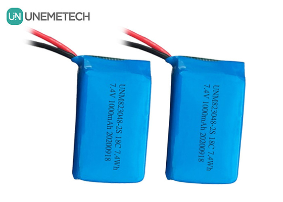 2S Yüksek Serbestleme Hızı LiPo Pil / 18C Lityum Polimer Pil 7.4v 1000mah 823048