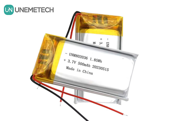 UNEMETECH 3.7V Li-ion Polimer Pil 500mAh Lityum Polimer Pil 802036 1.85Wh LiPo Pil
