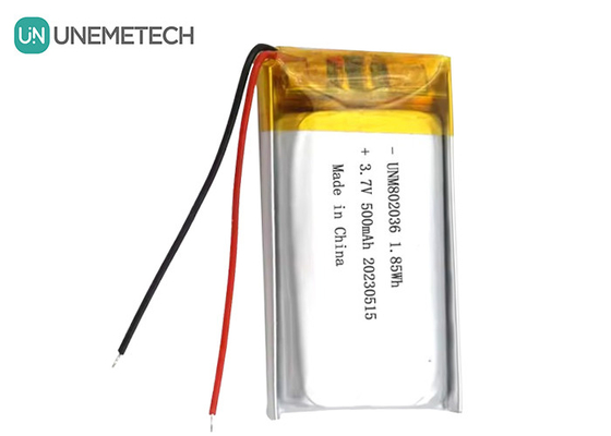 UNEMETECH 3.7V Li-ion Polimer Pil 500mAh Lityum Polimer Pil 802036 1.85Wh LiPo Pil