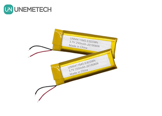 3.7V 250mAh Li-polimer pil 411645 / POS makinesi için LiPo şarj edilebilir pil paketi
