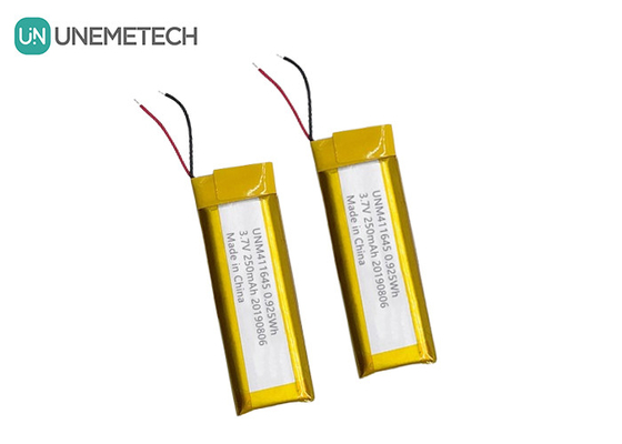 3.7V 250mAh Li-polimer pil 411645 / POS makinesi için LiPo şarj edilebilir pil paketi