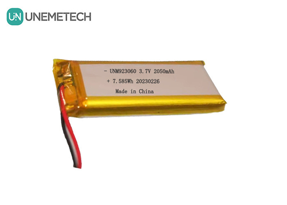 Kişiselleştirilmiş Uzun Döngü Yaşamı Lipo Pil Paketi 3.7V 2050mAh 923060 Dijital Ürünler İçin