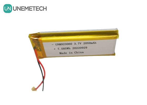 Kişiselleştirilmiş Uzun Döngü Yaşamı Lipo Pil Paketi 3.7V 2050mAh 923060 Dijital Ürünler İçin