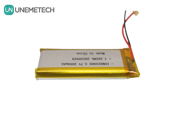 Kişiselleştirilmiş Uzun Döngü Yaşamı Lipo Pil Paketi 3.7V 2050mAh 923060 Dijital Ürünler İçin