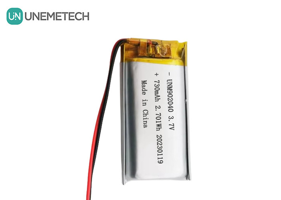 UL1642 Sertifikaları Mobil Cihaz için Şarj edilebilir Lipo Pil 902040 3.7V 730mAh
