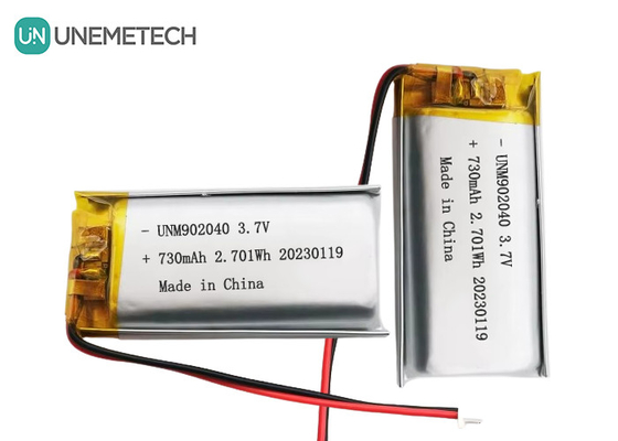 UL1642 Sertifikaları Mobil Cihaz için Şarj edilebilir Lipo Pil 902040 3.7V 730mAh
