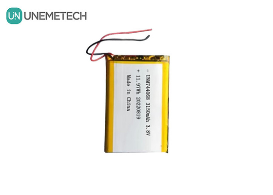 Yeniden şarj edilebilir Yüksek Voltajlı Lipo Pil 3.8V 744068 3150mah GPS Takip Sistemi için Pil