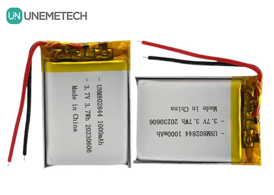 3.7V Şarj edilebilir Li-ion Pil 1000mAh 802844 Küçük Ev Aletleri için Li-polimer Pil