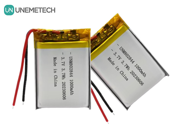 3.7V Şarj edilebilir Li-ion Pil 1000mAh 802844 Küçük Ev Aletleri için Li-polimer Pil