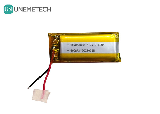 600mAh Özel Gümüş Liyon Pil / 851838 3.7V Giyim Aygıtı Lityum iyon Polimer Pil