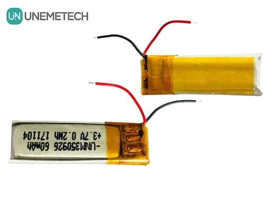 500'den fazla döngü ömrü 3.7V 60mAh şarj edilebilir Lityum iyon polimer 350926 kulaklık bataryası