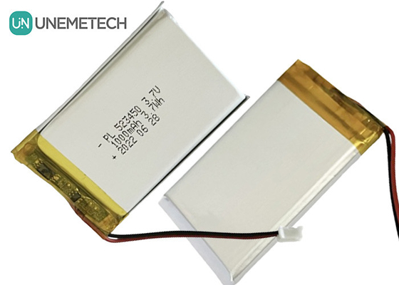 MSDS Ev Kullanımı İçin Onaylanan 3.7V Polimer Lityum İyon Pil 1000mAh 523450