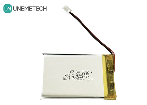 MSDS Ev Kullanımı İçin Onaylanan 3.7V Polimer Lityum İyon Pil 1000mAh 523450