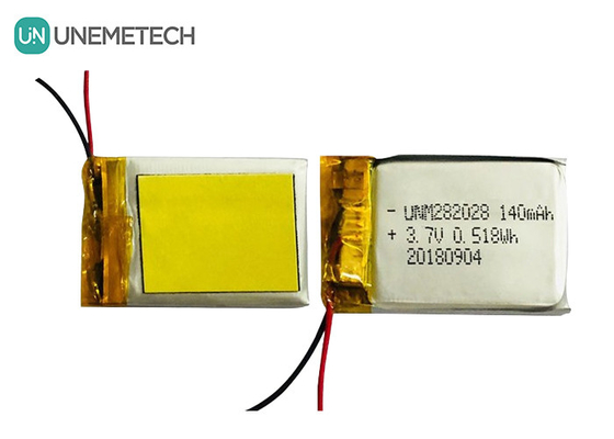Gezilebilir cihazlar için düşük öz boşaltma Lipo Bataryası 282028 / 3.7V 140mAh Lityum Polimer Bataryası