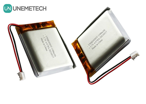 UNEMETECH 3.7V 1100mAh Lityum Polimer Pil / Uzun Döngü Hayatı Şarj Edilebilir Lipo Pil 103035