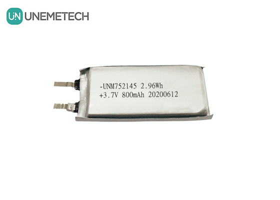 MSDS Onaylı 3.7V 800mAh Yeniden Şarj Edilebilir Lityum Polimer Pil 752145 Giyilebilir Cihazlar için