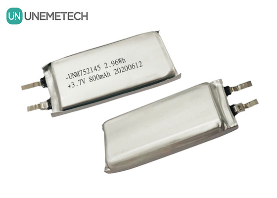 MSDS Onaylı 3.7V 800mAh Yeniden Şarj Edilebilir Lityum Polimer Pil 752145 Giyilebilir Cihazlar için