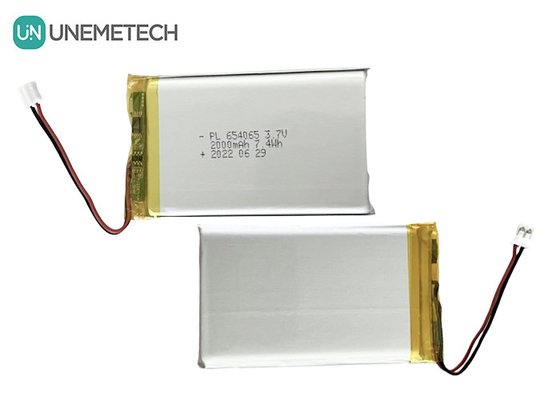 Elektronik Oyuncaklar için 2000mAh 3.7V Şarj edilebilir Lityum Polimer Pil 654065