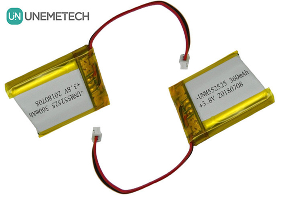 4.35V 360mAh Polimer Yüksek Voltajlı Lityum İyon Pil 552525 3.8V Taşınabilir Cihazlar İçin