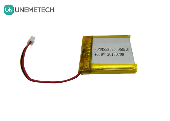 4.35V 360mAh Polimer Yüksek Voltajlı Lityum İyon Pil 552525 3.8V Taşınabilir Cihazlar İçin