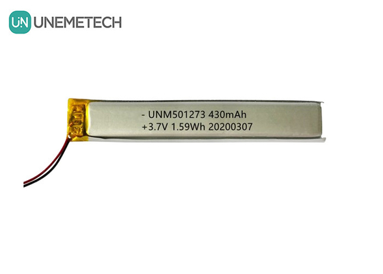 5.0*12.0*73.0mm Lityum Polimer Pil / 3.7V 430mAh 501273 Bluetooth Aygıtları için İnce Lipo Pil