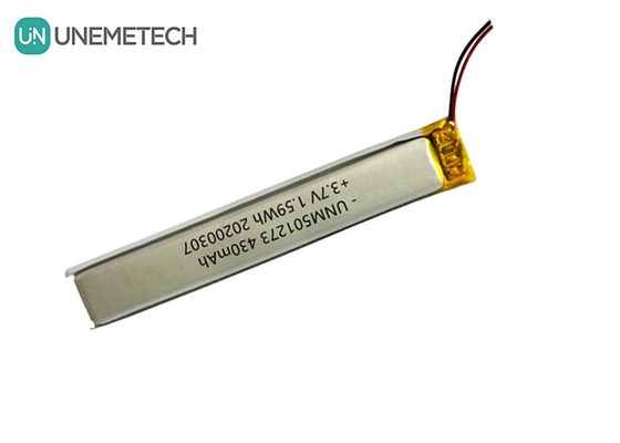 5.0*12.0*73.0mm Lityum Polimer Pil / 3.7V 430mAh 501273 Bluetooth Aygıtları için İnce Lipo Pil