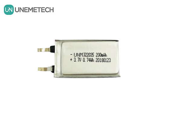 Kablosuz kulaklıklar için şarj edilebilir özel Li polimer pil 322035 3.7V 200mAh