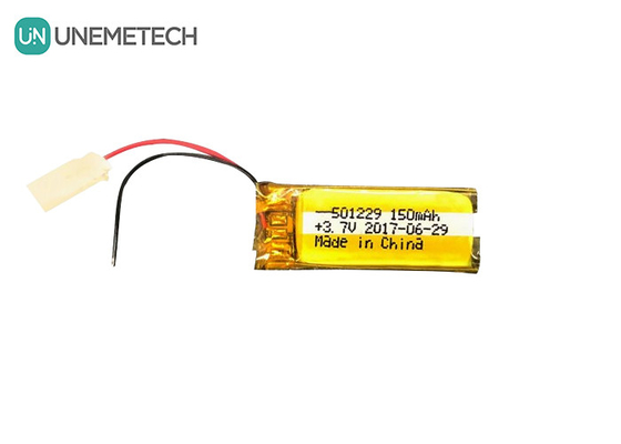 Elektronik ekipman parçaları için 3.7V 150mAh 501229 lityum polimer li-ion pil