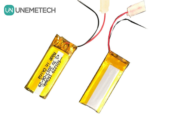 Elektronik ekipman parçaları için 3.7V 150mAh 501229 lityum polimer li-ion pil