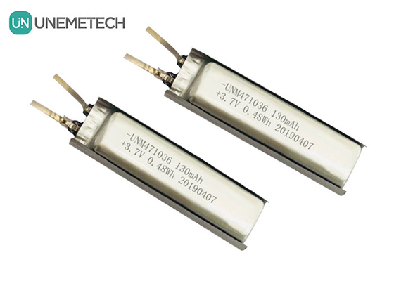 3.7 Lityum iyonlı polimer pil / IEC62133 Onaylı 471036 130mAh Lityum polimer pil hücresi