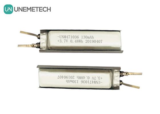 3.7 Lityum iyonlı polimer pil / IEC62133 Onaylı 471036 130mAh Lityum polimer pil hücresi