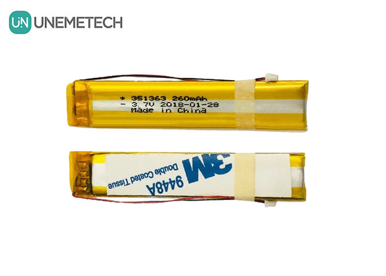 Uzun Dar 3.7V 260mAh Özel Lityum Polimer Pil 351363 Akıllı Gözlükler İçin