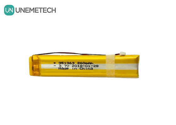Uzun Dar 3.7V 260mAh Özel Lityum Polimer Pil 351363 Akıllı Gözlükler İçin