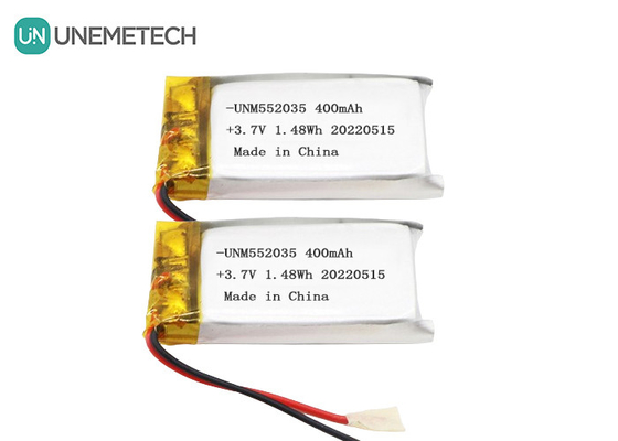 3.7V Şarj edilebilir Lityum İyon Polimer Pil 552035 Kablosuz Cihaz için 400mAh Li Po Pil