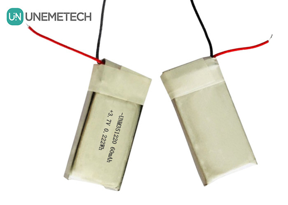 3.7V 60mAh Ultra Küçük Şarj edilebilir Lipo Pil 351220 Giyilebilir Ürünler İçin