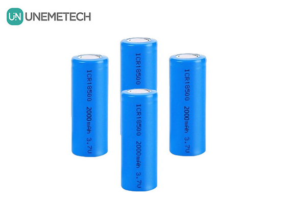 3.7V 18500 lityum iyonlu batarya 2000mAh Şarj edilebilir Silindrik El feneri için