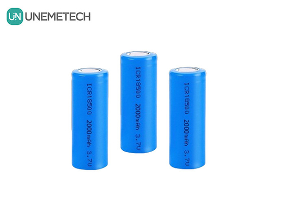 3.7V 18500 lityum iyonlu batarya 2000mAh Şarj edilebilir Silindrik El feneri için