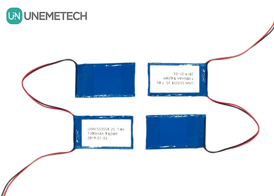 2C Yüksek Serbestleme Hızı Lipo Pil Paketi 553559 7.4V 1300mAh 2S Yapay Uzuv için