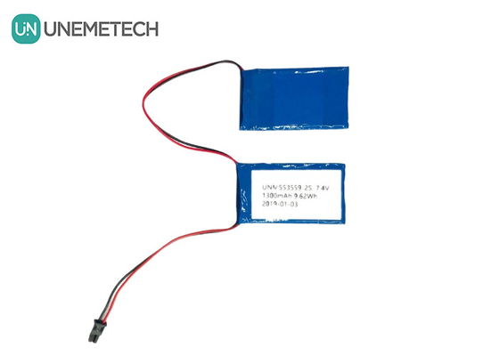 2C Yüksek Serbestleme Hızı Lipo Pil Paketi 553559 7.4V 1300mAh 2S Yapay Uzuv için
