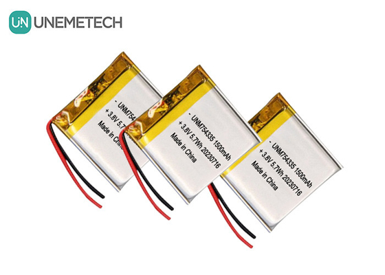 4.35V Yüksek Voltajlı Lipo Pilleri 754335 3.8V 1500mAh Şarj edilebilir Polimer Lityum Pil